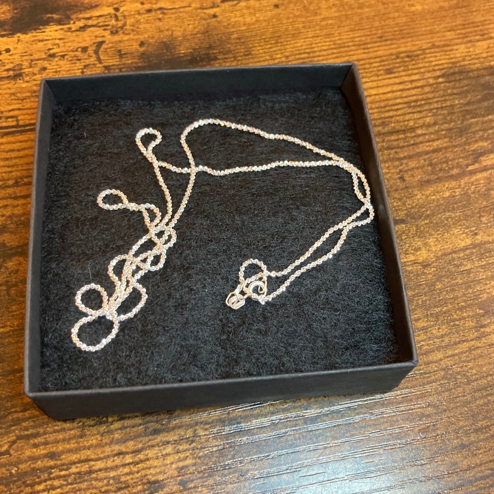 JTV Sterling Silver Criss Cross Chain Womens 24 Inch Dainty Thin Necklace